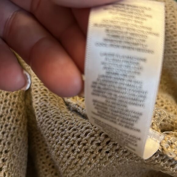 Signature Weekend tan long open long sleeve cardigan with one button Size L - Picture 11 of 11